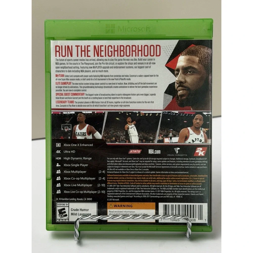 NBA 2K18 Microsoft XBOX ONE Basketball Game (Kyrie Irving) NBA2K18 Used